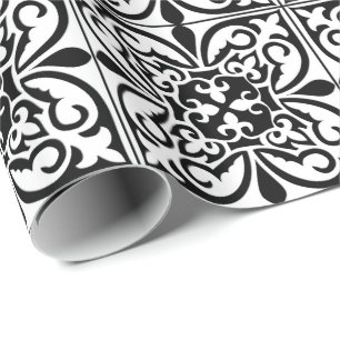 Papier Cadeau Tuile marocaine - blanc avec l'arrière - plan noi