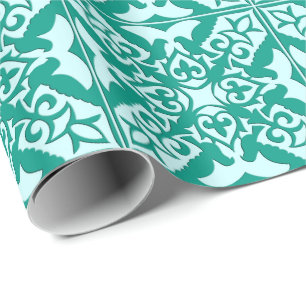 Papier Cadeau Tuile marocaine - turquoise et aqua