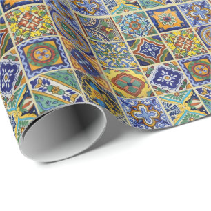 Papier Cadeau Tuiles de Talavera de Mexicain