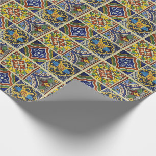 Papier Cadeau Tuiles de Talavera de Mexicain