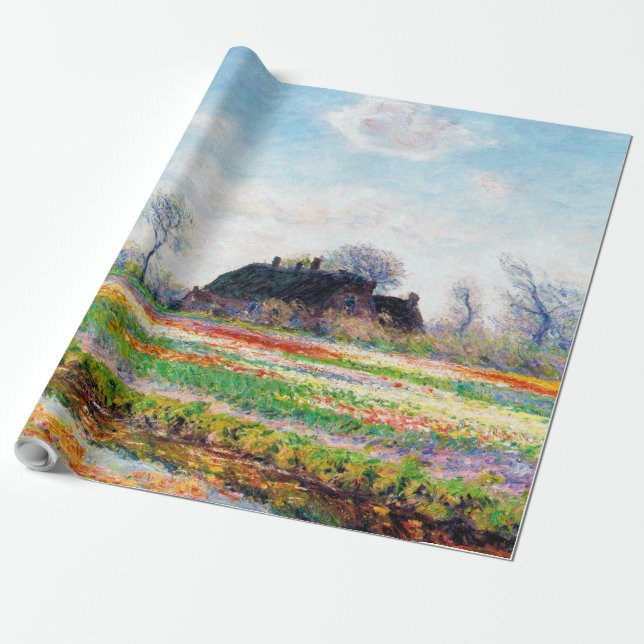 Papier Cadeau Tulip Fields dans les Pays-Bas, Monet (Déroulé)