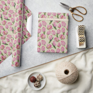 Papier Cadeau Tulipes aquarelles