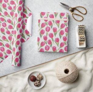 Papier Cadeau Tulipes aquarelles