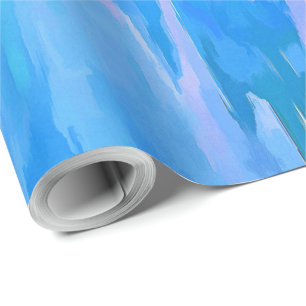 Papier Cadeau Tulipes bleues Abstraites motifs floraux