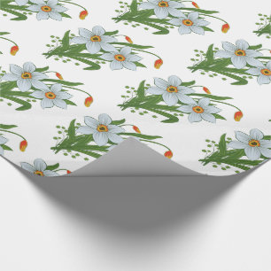 Papier Cadeau Tulipes et jonquilles Fleurs