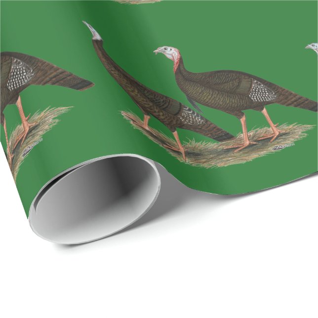 Papier Cadeau Turkeys Eastern Wild Pair (Coin rond)