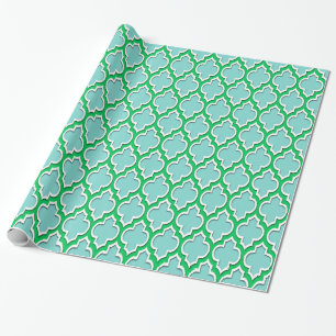 Papier Cadeau Turquoise Aqua Emerald Green What XL Marocain #4DS