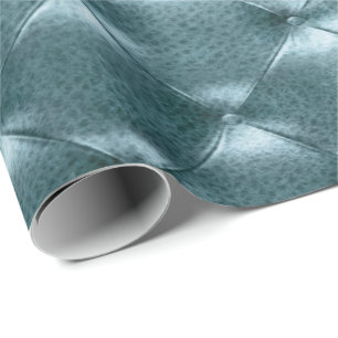 Papier Cadeau Turquoise Aquatique Luxe Opulent Tufé en cuir VIP