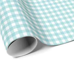 Papier Cadeau Turquoise clair Simple Plaid