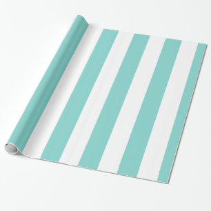 Papier Cadeau Turquoise et blanc Motif à grande bande