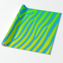 Turquoise et Lime Zebra Stripes Poster de animal