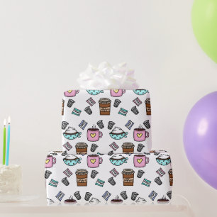 Papier Cadeau Turquoise et rose mignon tasses à café café