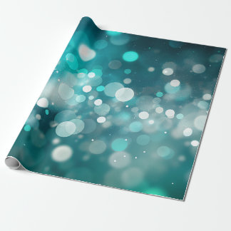 Papier Cadeau Turquoise étincelant avec des lumières scintillant