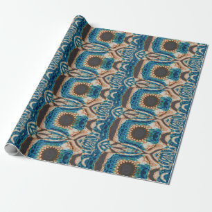 Papier Cadeau Turquoise Gold Sun Southwestern Art