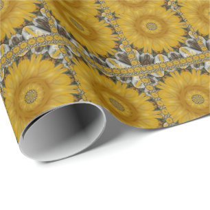 Papier Cadeau Twin Sun flower Floral Patal Art Design