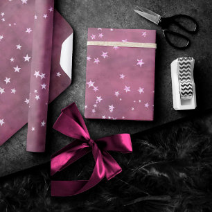 Papier Cadeau Twinkle Little Star Dusty Mauve rose gris argent