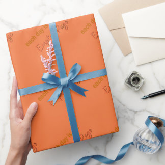 Papier Cadeau Typographie de citation inspirante orange