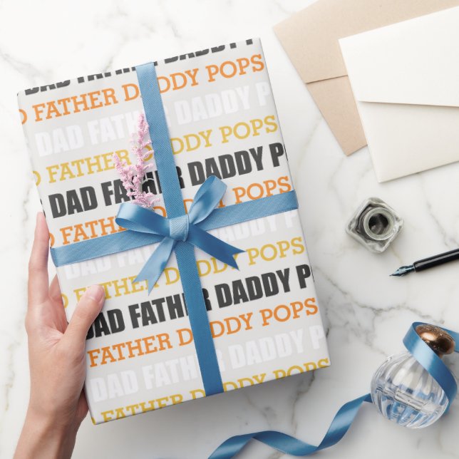 Papier Cadeau Typographie de Fête des pères moderne (Cadeaux)