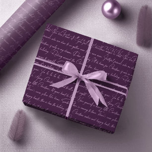 Papier Cadeau Typographie de Noël Violet Motif#36 ID1009