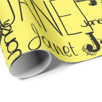 Typographie de nom personnalisée Noir Jaune