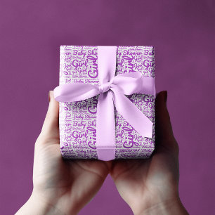 Papier Cadeau Typographie de script violet en gras Baby shower f