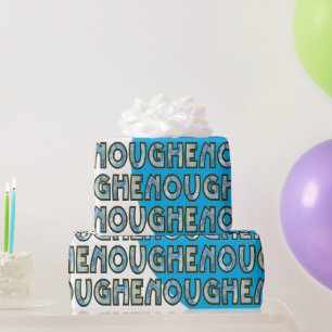 Papier Cadeau Typographie Inspirante et Empowering Bleu Assez