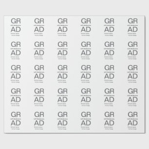Papier Cadeau Typographie moderne graduation simple minimum c
