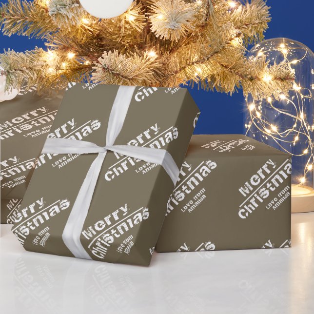 Papier Cadeau Typographie moderne Joyeux Noël (Vacances)