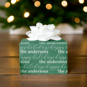 Papier Cadeau Typographie moderne Motif de vacances Famille pers