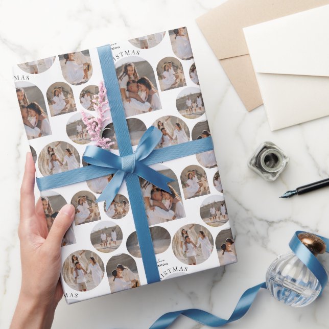 Papier Cadeau Typographie moderne photo collage Noël (Cadeaux)
