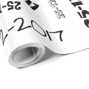 Papier Cadeau Typographie personnalisée en noir et blanc