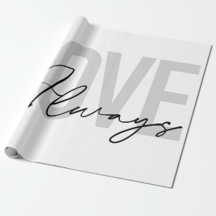 Papier Cadeau Typographie urbaine moderne, simple, "L'amour touj
