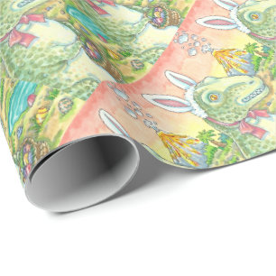 PAPIER CADEAU TYRANNOSAURUS T REX, DINO EASTER WRAPPER PAPIER