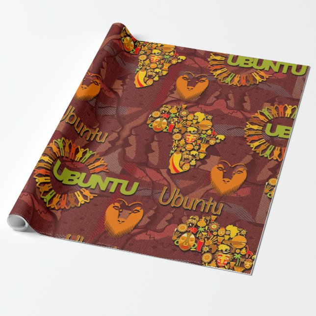 Papier Cadeau Ubuntu - Je le suis parce que nous le sommes. (Déroulé)