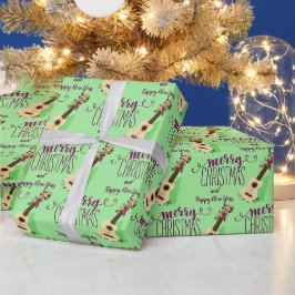 Papier Cadeau Ukulele Joyeux Noël et Bonne Année