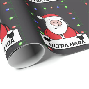 Papier Cadeau ULTRA MAGA SANTA CLAUS TRUMP Noël