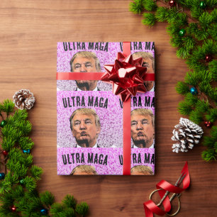 PAPIER CADEAU ULTRA MAGA TRUMP CHRISTMAS KISS