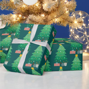 Papier Cadeau Un arbre de Noël géant et un Noël