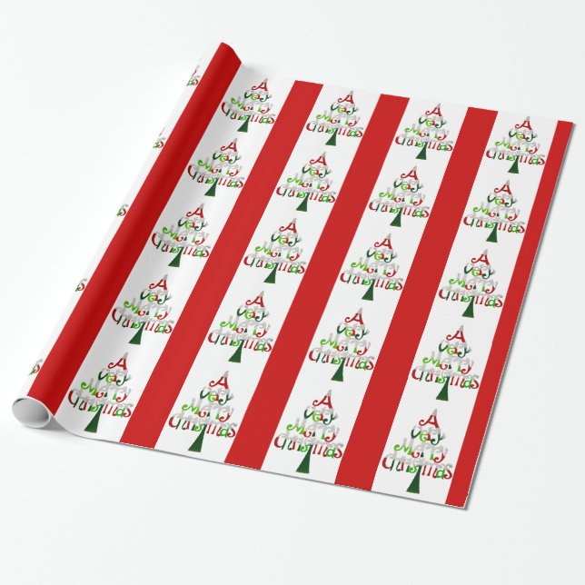 Papier Cadeau Un arbre de Noël très Joyeux (Déroulé)