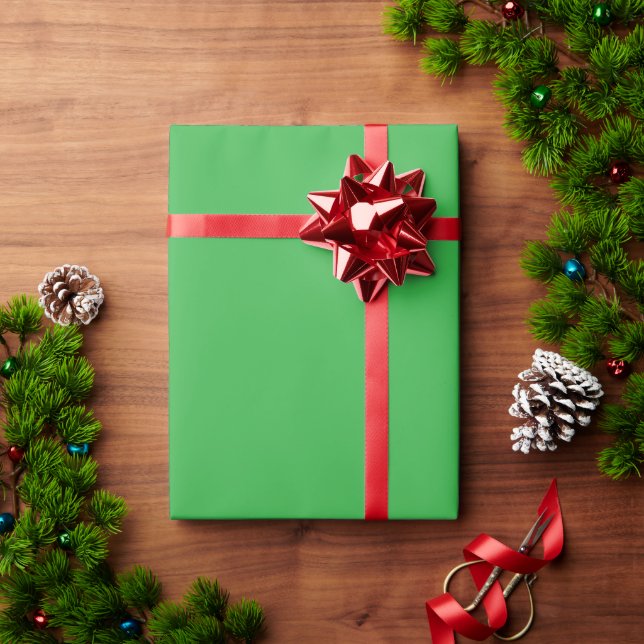 Papier Cadeau un arrière - plan vert avec une bordure blanche (Cadeau de vacances)