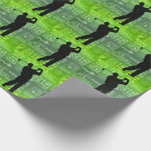 Papier Cadeau Un bon jour de Golfeur masculin thème en vert