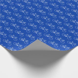 Papier Cadeau Un bon nombre de formes blanches de bicyclette sur