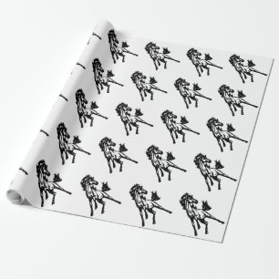 Papier Cadeau Un cheval sautant fringant dans la nature