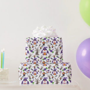 Papier Cadeau Un Citrouille Effrayant Gnome Cute Traite Le Cadea