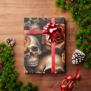 Papier Cadeau Un crâne et une série Rose 9