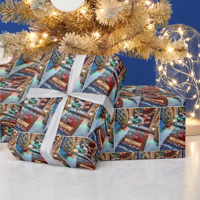 Papier Cadeau Un drone livre un cadeau de Noël (Vacances)