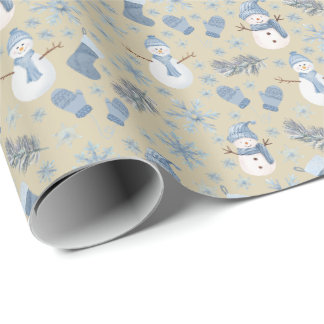Papier Cadeau Un hiver bleu sur Tan