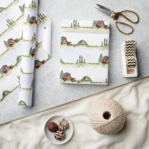 Papier Cadeau Un joyeux campeur Anniversaire garçon campeur