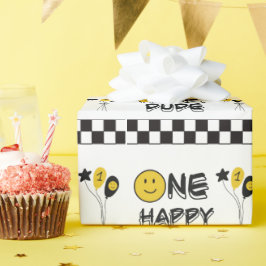 Papier Cadeau Un joyeux Mec Jaune sourire premier garçon 1er ann