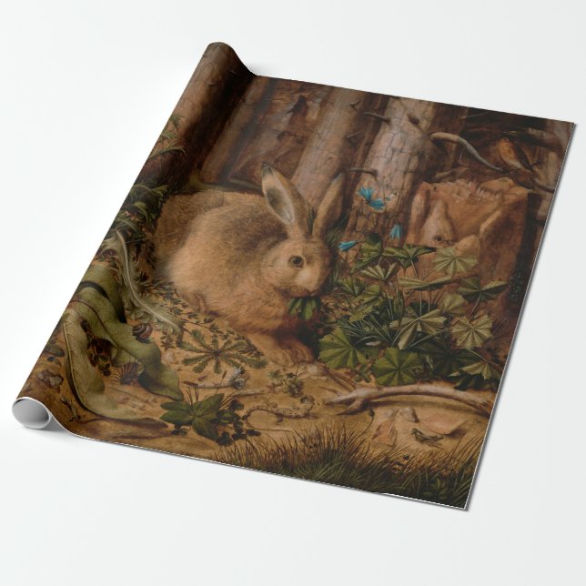 Papier Cadeau Un lièvre dans la forêt (par Hans Hoffmann) (Déroulé)